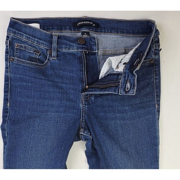 Calvin Klein Size 27X27 Womens Mid Rise Skinny Blue Denim Repreve 5 Pocket Jeans - Picture 14 of 14